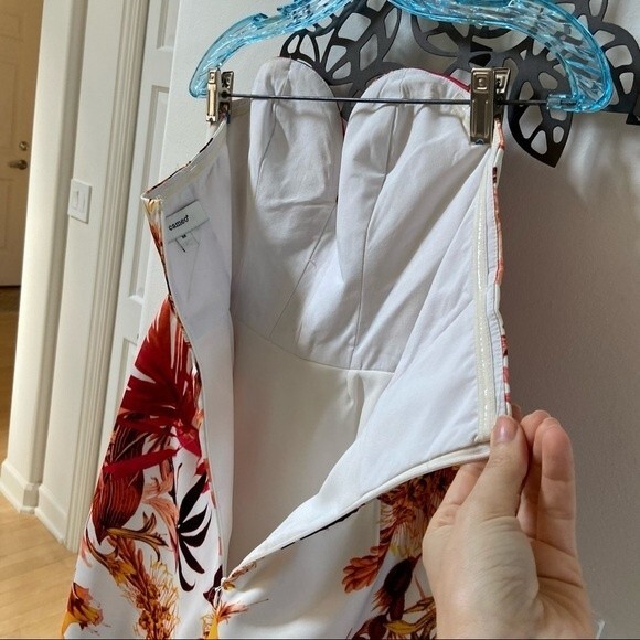 Cameo Empire Tropical Print Strapless Mini Dress M - Picture 10 of 15